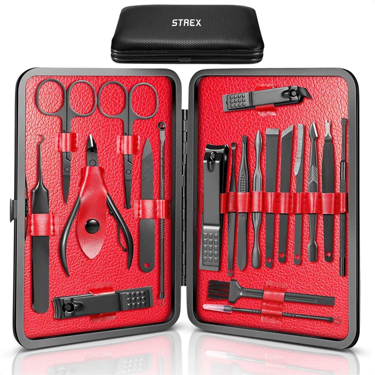 Strex Luxe Manicureset / Pedicureset Met Lederen Opbergetui - 20 Delig - Manicure Set - Pedicure Set - Manicure Sets - Pedicure Sets 1 Strex Luxe Manicureset / Pedicureset Met Lederen Opbergetui - 20 Delig - Manicure Set - Pedicure Set - Manicure Sets - Pedicure Sets