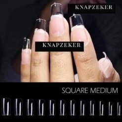 Merkloos Gel Soft Flex Tips Nail Extension Full Cover Squared Pre Shaped - Square Shape Press On Nails - Vierkant Nagels Van Hoge Kwaliteit False Tips Plaknagels Met Lijm Nepnagels 240ps Fake Nails - Nageltips Transparant / Clear Tips + Nagelvijl + Nagellijm