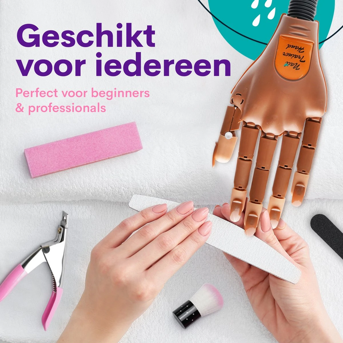 Merkloos Oefenhand Voor Nagels - Nailtrainer - Nagel Oefenhand - Compleet Acryl Nagels Starterpakket 5 Merkloos Oefenhand Voor Nagels - Nailtrainer - Nagel Oefenhand - Compleet Acryl Nagels Starterpakket - Afbeelding 5