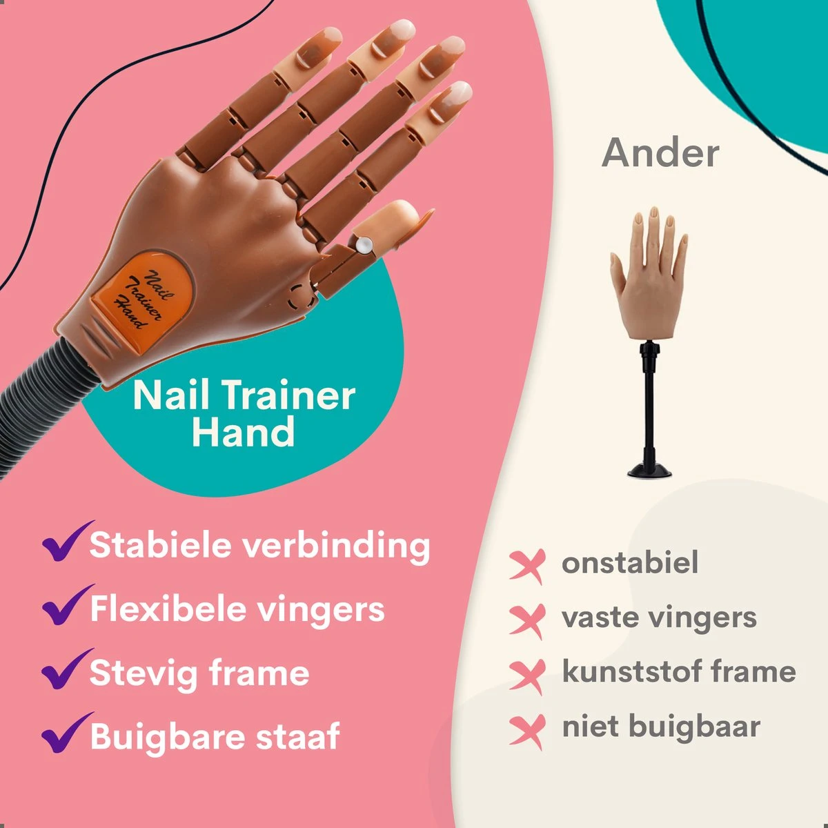 Merkloos Oefenhand Voor Nagels - Nailtrainer - Nagel Oefenhand - Compleet Acryl Nagels Starterpakket 11 Merkloos Oefenhand Voor Nagels - Nailtrainer - Nagel Oefenhand - Compleet Acryl Nagels Starterpakket - Afbeelding 11