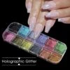 GUAPÀ - Nagel Nail Art Holografische Glitter Poeder - Diverse Kleuren - 12 Stuks