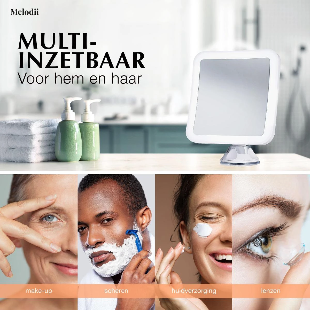 Melodii ML10X - Make Up Spiegel Met LED Verlichting - Scheerspiegel - 10x Vergroting - Met Tru-Daylight Verlichting - Voor Hem En Voor Haar 9 Melodii ML10X - Make Up Spiegel Met LED Verlichting - Scheerspiegel - 10x Vergroting - Met Tru-Daylight Verlichting - Voor Hem En Voor Haar - Afbeelding 9