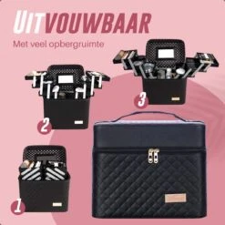 Make Up Koffer En Organizer - Beautycase Met Spiegel - Dames - Cosmetica En Visagie - Zwart 13 Make Up Koffer En Organizer - Beautycase Met Spiegel - Dames - Cosmetica En Visagie - Zwart -Cosmetica Winkel 1200x1200 2588