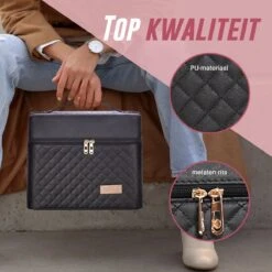 Make Up Koffer En Organizer - Beautycase Met Spiegel - Dames - Cosmetica En Visagie - Zwart 14 Make Up Koffer En Organizer - Beautycase Met Spiegel - Dames - Cosmetica En Visagie - Zwart -Cosmetica Winkel 1200x1200 2589