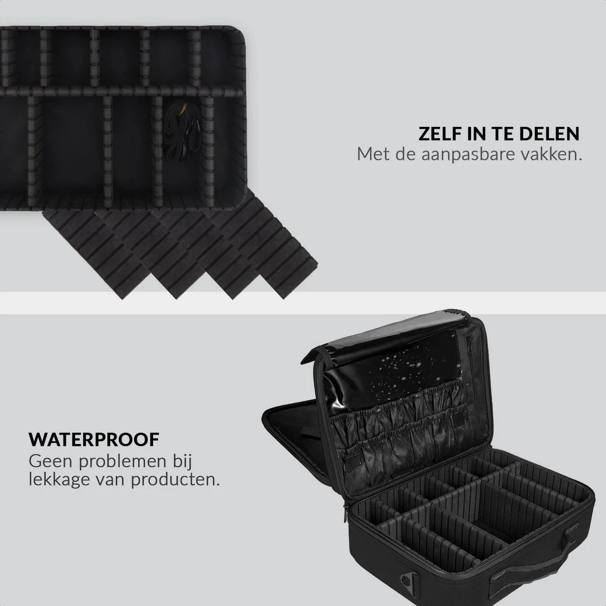 Cosmetica Koffer - Make-up Koffer Met Verstelbare Vakken - Visagie En Nagelstyliste Beauty Koffer - 35x25x11CM 9 Cosmetica Koffer - Make-up Koffer Met Verstelbare Vakken - Visagie En Nagelstyliste Beauty Koffer - 35x25x11CM - Afbeelding 9