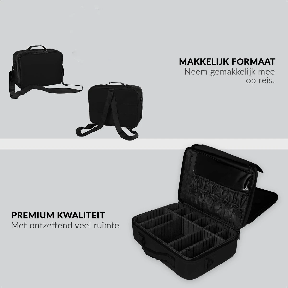 Cosmetica Koffer - Make-up Koffer Met Verstelbare Vakken - Visagie En Nagelstyliste Beauty Koffer - 35x25x11CM 12 Cosmetica Koffer - Make-up Koffer Met Verstelbare Vakken - Visagie En Nagelstyliste Beauty Koffer - 35x25x11CM - Afbeelding 12