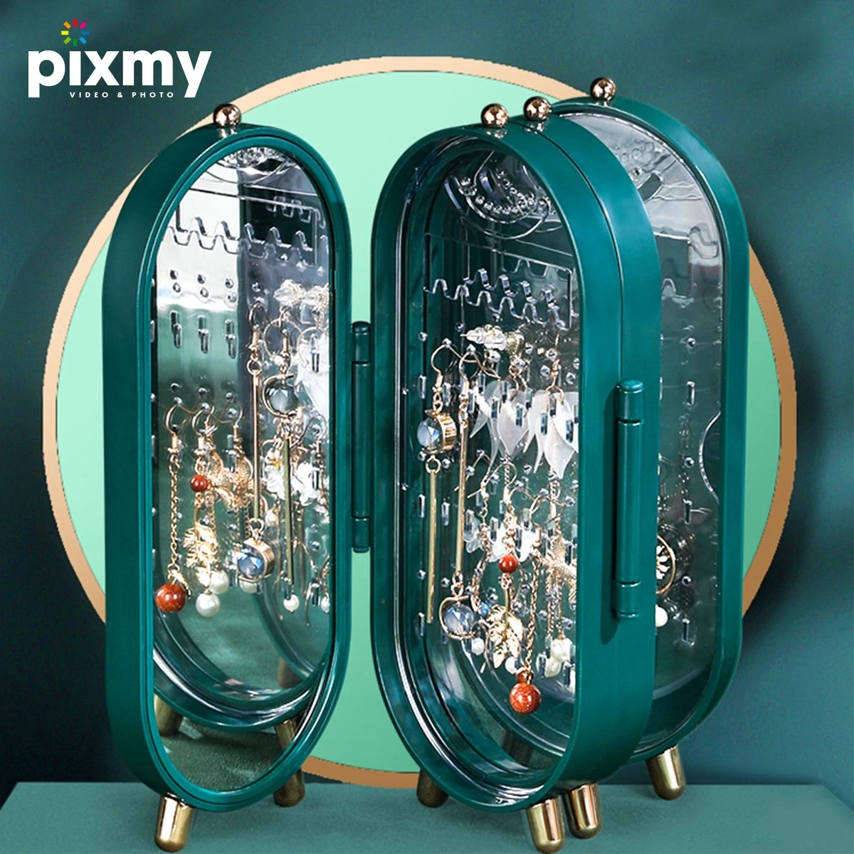 PIXMY® - Groen - Sieradenhouder - Oorbellenrekje - Sieradenrekje - Sieraden Organizer - Sieraden Doos - Sieraden Opbergen 6 PIXMY® - Groen - Sieradenhouder - Oorbellenrekje - Sieradenrekje - Sieraden Organizer - Sieraden Doos - Sieraden Opbergen - Afbeelding 6