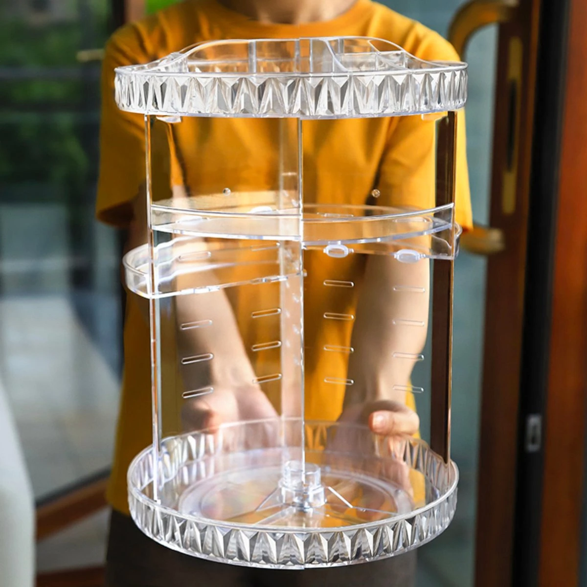 LuZana Make-Up Organizer - Beauty Organizer Voor Make Up - 360° Roterend - Opbergbox - Opbergdoos Cosmetica - Sieradendoos - Nagellak - Lippenstift - Transparant - Cadeautje Voor Vrouw 2 LuZana Make-Up Organizer - Beauty Organizer Voor Make Up - 360° Roterend - Opbergbox - Opbergdoos Cosmetica - Sieradendoos - Nagellak - Lippenstift - Transparant - Cadeautje Voor Vrouw - Afbeelding 2