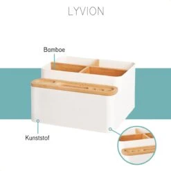 LYVION Make-up En Bureau Organizer - Kunststof En Bamboe -Cosmetica Winkel 1200x1200 2701