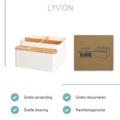 LYVION Make-up En Bureau Organizer - Kunststof En Bamboe -Cosmetica Winkel 1200x1200 2702