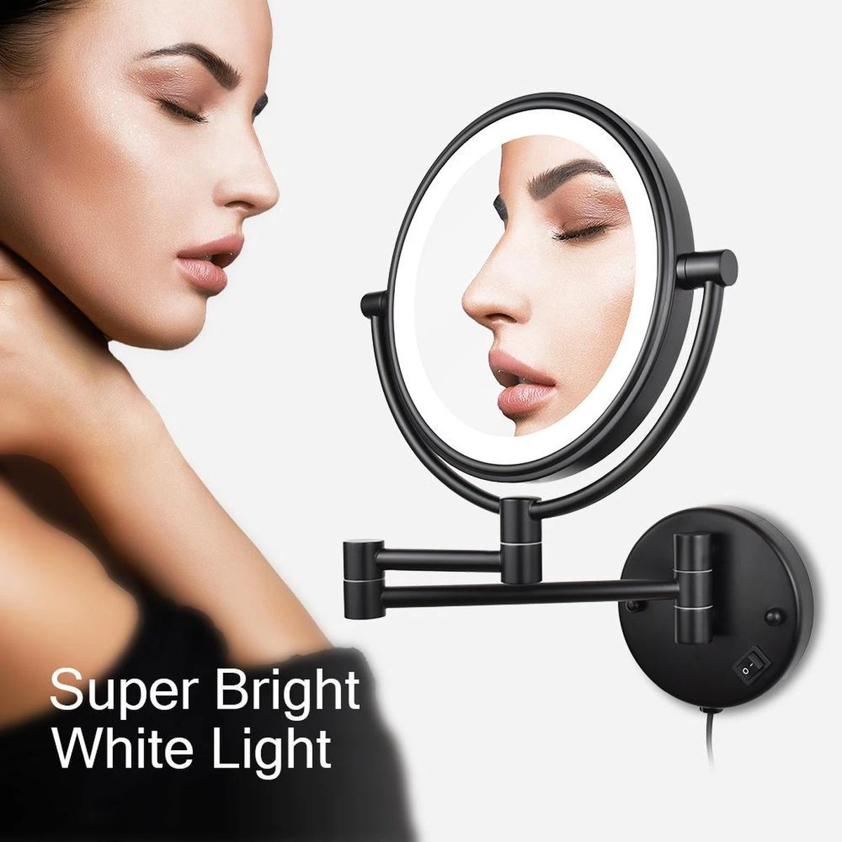 SaniDreams Thora - Make-up Spiegel-rond-zwart-10x Vergroot 1 SaniDreams Thora - Make-up Spiegel-rond-zwart-10x Vergroot