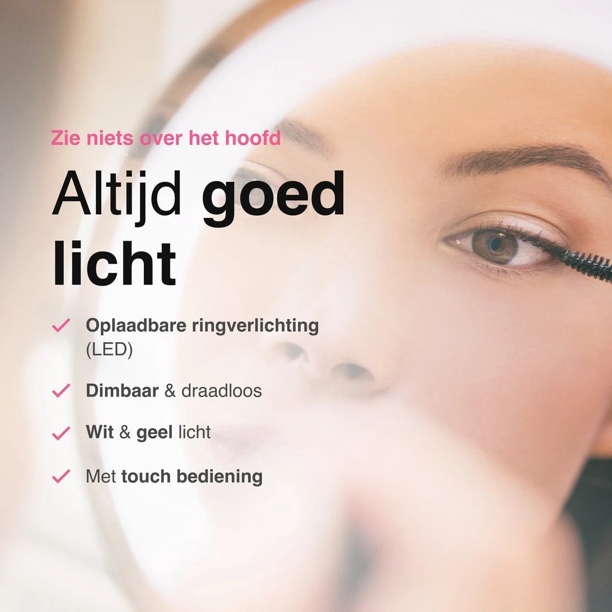 Vivid Green Make Up Spiegel Met Led Verlichting - Rond - Wanspiegel - Spiegellamp - 10x Vergroting - 26 CM 3 Vivid Green Make Up Spiegel Met Led Verlichting - Rond - Wanspiegel - Spiegellamp - 10x Vergroting - 26 CM - Afbeelding 3