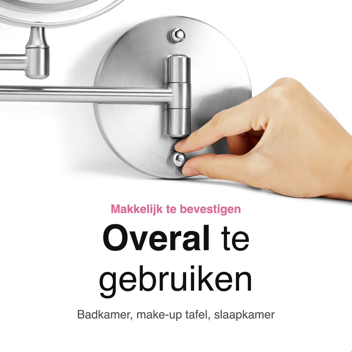 Vivid Green Make Up Spiegel Met Led Verlichting - Rond - Wanspiegel - Spiegellamp - 10x Vergroting - 26 CM 5 Vivid Green Make Up Spiegel Met Led Verlichting - Rond - Wanspiegel - Spiegellamp - 10x Vergroting - 26 CM - Afbeelding 5