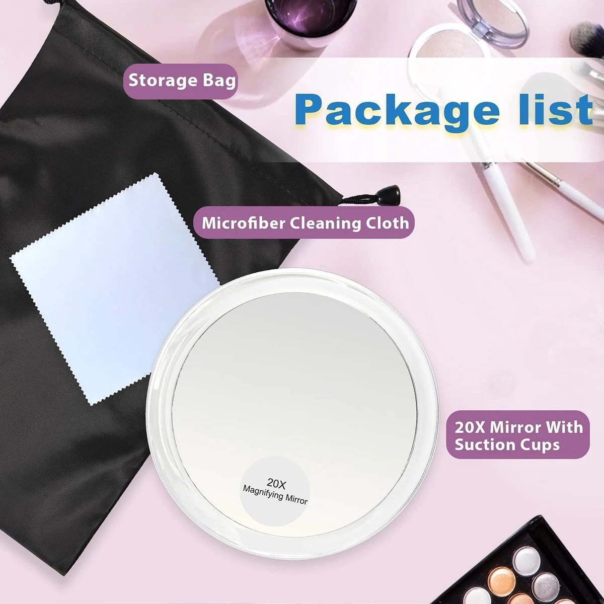 6 Inch, 20 X Vergrotende Spiegel Met Zuignappen, Gebruik Voor Make-up Applicatie, Pincet En Mee-eter/onzuiverheid, Transparant 5 6 Inch, 20 X Vergrotende Spiegel Met Zuignappen, Gebruik Voor Make-up Applicatie, Pincet En Mee-eter/onzuiverheid, Transparant - Afbeelding 5