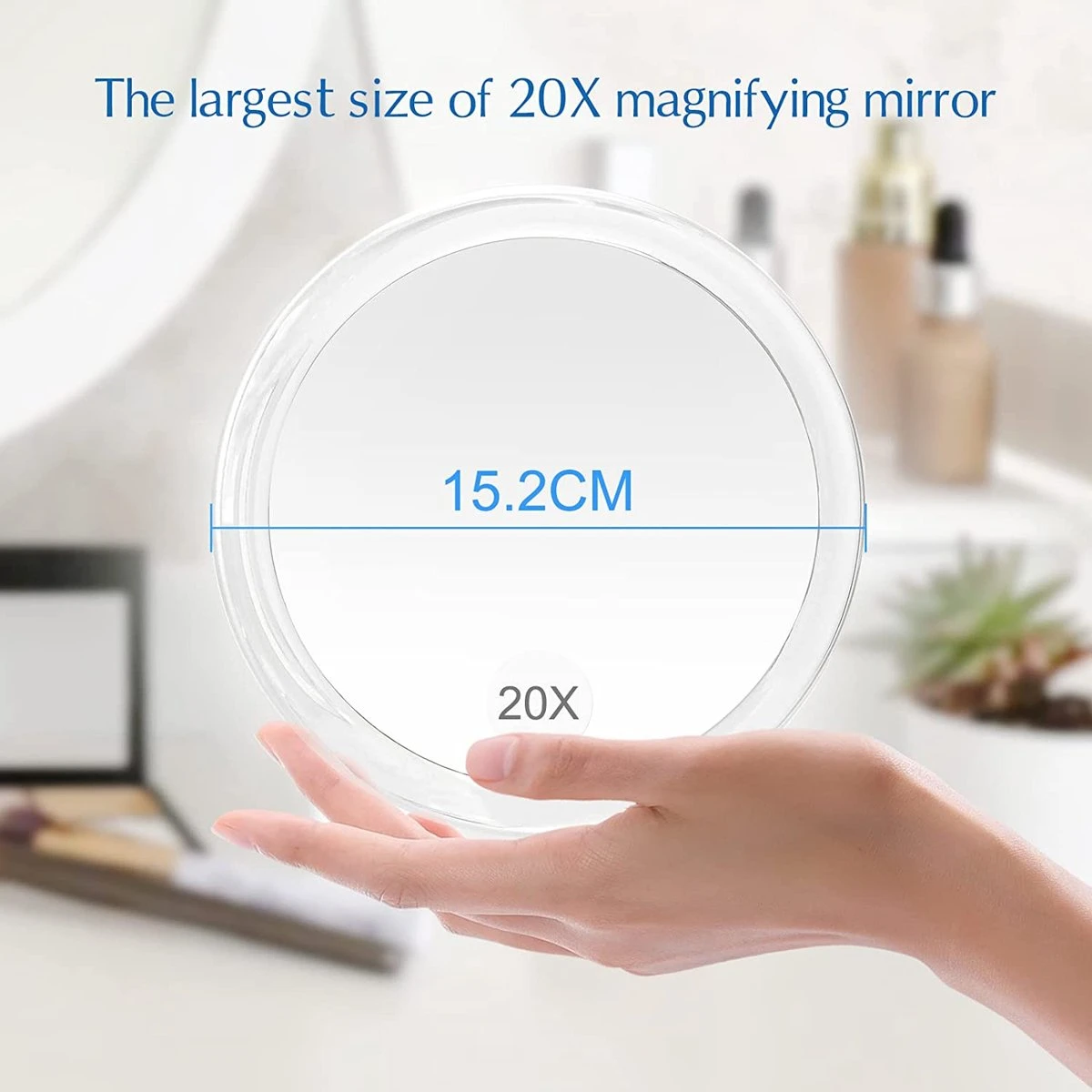 6 Inch, 20 X Vergrotende Spiegel Met Zuignappen, Gebruik Voor Make-up Applicatie, Pincet En Mee-eter/onzuiverheid, Transparant 6 6 Inch, 20 X Vergrotende Spiegel Met Zuignappen, Gebruik Voor Make-up Applicatie, Pincet En Mee-eter/onzuiverheid, Transparant - Afbeelding 6