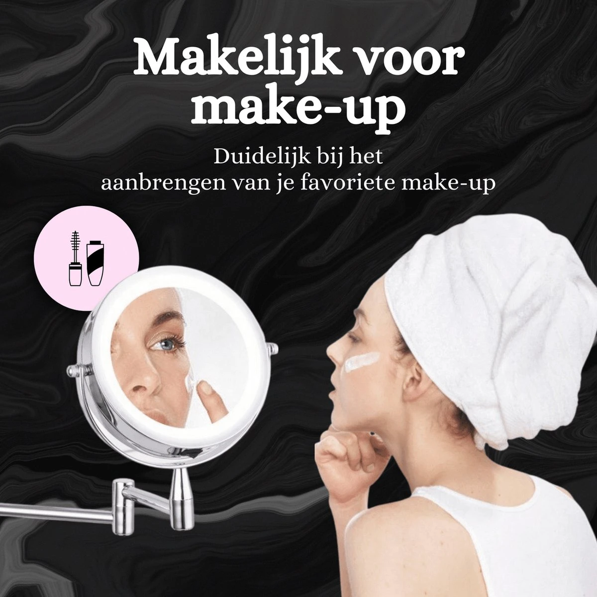Best’Livin Led Spiegel - Badkamer - Hollywood - Visagie - Spiegellamp - Spiegelverlichting - Slimme Lampen - Oplaadbaar 6 Best’Livin Led Spiegel - Badkamer - Hollywood - Visagie - Spiegellamp - Spiegelverlichting - Slimme Lampen - Oplaadbaar - Afbeelding 6