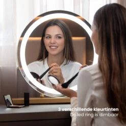 Nuvoo Make-up Spiegel - Visagie Spiegel - Hollywood Spiegel - Diameter 50cm - 3 Licht Tinten - Dimbaar - USB Telefoonoplader - Goud 16 Nuvoo Make-up Spiegel - Visagie Spiegel - Hollywood Spiegel - Diameter 50cm - 3 Licht Tinten - Dimbaar - USB Telefoonoplader - Goud -Cosmetica Winkel 1200x1200 2758