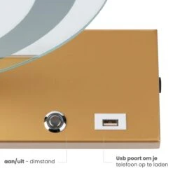 Nuvoo Make-up Spiegel - Visagie Spiegel - Hollywood Spiegel - Diameter 50cm - 3 Licht Tinten - Dimbaar - USB Telefoonoplader - Goud 20 Nuvoo Make-up Spiegel - Visagie Spiegel - Hollywood Spiegel - Diameter 50cm - 3 Licht Tinten - Dimbaar - USB Telefoonoplader - Goud -Cosmetica Winkel 1200x1200 2761