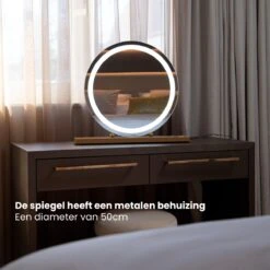 Nuvoo Make-up Spiegel - Visagie Spiegel - Hollywood Spiegel - Diameter 50cm - 3 Licht Tinten - Dimbaar - USB Telefoonoplader - Goud 22 Nuvoo Make-up Spiegel - Visagie Spiegel - Hollywood Spiegel - Diameter 50cm - 3 Licht Tinten - Dimbaar - USB Telefoonoplader - Goud -Cosmetica Winkel 1200x1200 2763