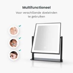 Mirlux Hollywood Spiegel Met Verlichting - Make Up - Visagie - Dimbaar LED Lampen Licht - Zwart -Cosmetica Winkel 1200x1200 2783