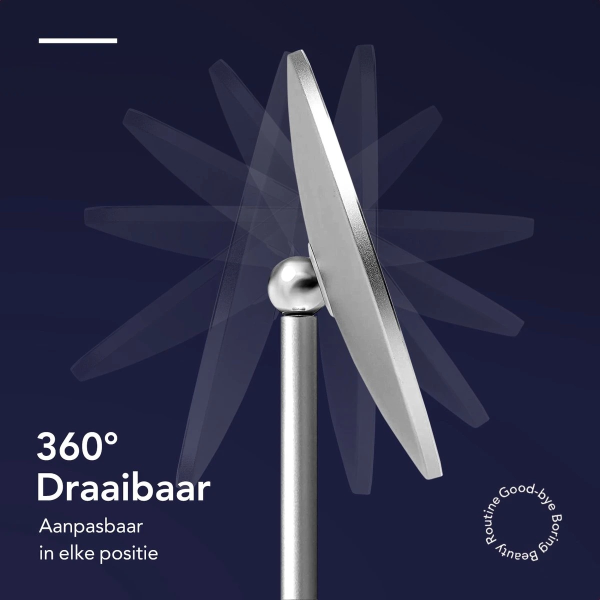 Make-up Spiegel Van Sanicraft® - USB Oplaadbaar - 360 Graden Draaibaar - Make Up Spiegel Met LED Verlichting - Afneembaar 10x Vergroting Spiegeltje - Diameter 17cm 3 Make-up Spiegel Van Sanicraft® - USB Oplaadbaar - 360 Graden Draaibaar - Make Up Spiegel Met LED Verlichting - Afneembaar 10x Vergroting Spiegeltje - Diameter 17cm - Afbeelding 3