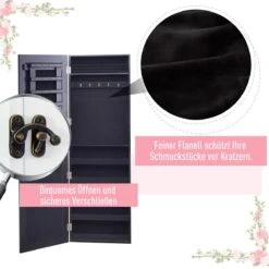 HOMCOM 2-in-1 Sieradenkast Wandspiegel Spiegelkast Sieraden Ladekast Spiegel 833-102WT -Cosmetica Winkel 1200x1200 2809