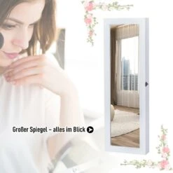 HOMCOM 2-in-1 Sieradenkast Wandspiegel Spiegelkast Sieraden Ladekast Spiegel 833-102WT -Cosmetica Winkel 1200x1200 2811