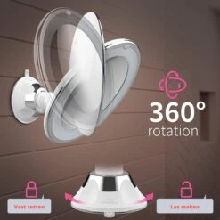 Vergroot Make Up En Scheer Spiegel Met LED Verlichting - 10x Vegroting En Natuurlijk Licht Voor Cosmetica/Scheren/Epileren - 360° Graden Verstelbare Zuignap En Wandbevestiging - Badkamer/Douche/Slaapkamer - Rond – Wit -Cosmetica Winkel 1200x1200 2813