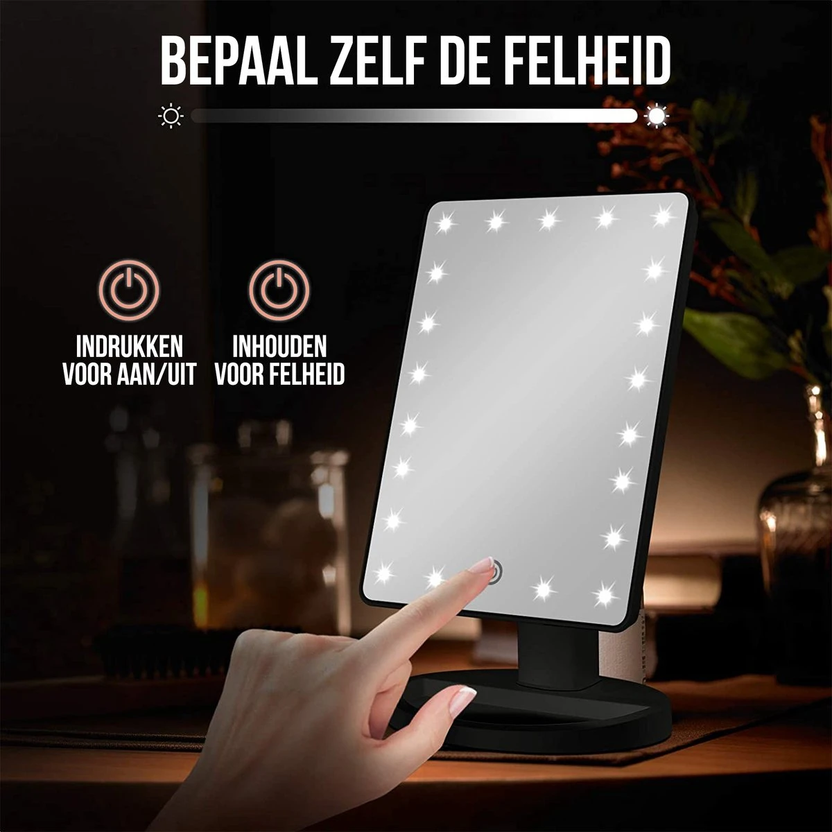 Strex Make Up Spiegel Met LED Verlichting - 3 Verlichtingsmodus - 1/10x Vergroting - 360° Verstelbaar 5 Strex Make Up Spiegel Met LED Verlichting - 3 Verlichtingsmodus - 1/10x Vergroting - 360° Verstelbaar - Afbeelding 5