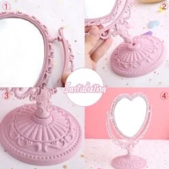 Merkloos Makeup Spiegel - Dubbelzijdig - Luxe - Draagbaar - Reis Make-up Spiegel - Roze -Cosmetica Winkel 1200x1200 2824