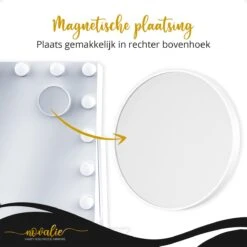 Novalie Hollywood Spiegel Met Verlichting - 65 Cm X 50 Cm - Make Up Spiegel Met Led Lampen – Visagie – Dimbaar / 3 Lichtstanden – Voor Hem / Haar Cadeau – 10x Vergroting – Met Tru-Daylight Verlichting – Wit -Cosmetica Winkel 1200x1200 2832