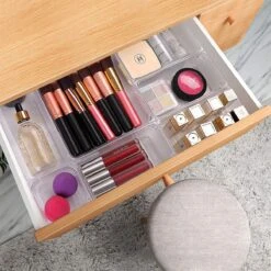 Waal® Lade Organizer (set Van 13 Bakjes) - Lade Verdeler - Keuken - Kantoor - Make-up - Bureau - Transparant -Cosmetica Winkel 1200x1200 2903