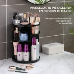 ESSIBLE Make-Up Organizer - 360° Roterend - Opbergbox - Opbergdoos Cosmetica - Sieradendoos - Nagellak - Lippenstift - Zwart -Cosmetica Winkel 1200x1200 2905
