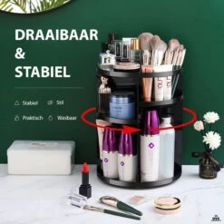 ESSIBLE Make-Up Organizer - 360° Roterend - Opbergbox - Opbergdoos Cosmetica - Sieradendoos - Nagellak - Lippenstift - Zwart -Cosmetica Winkel 1200x1200 2906