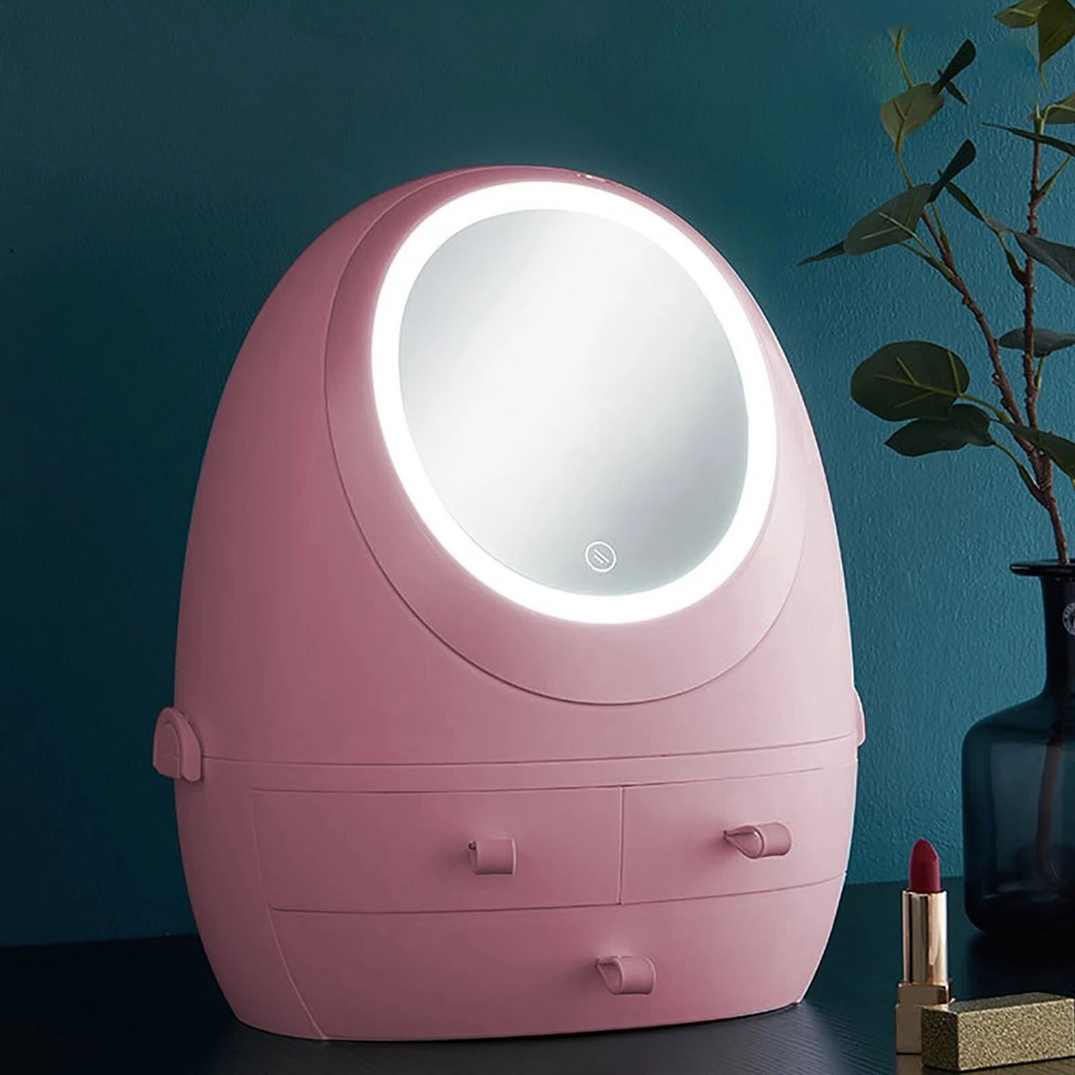 Make Up Organizer Met Make Up Spiegel En Led Verlichting | Usb Opladen Make-Up Tool Organizer Cosmetische Opbergdoos Draagbare Lade Led Spiegel Make-Up Tool Kits Opbergrek Maquillage | Make Up Spiegel Met Verlichting | Make Up Organizer Lades - Roze 5 Make Up Organizer Met Make Up Spiegel En Led Verlichting | Usb Opladen Make-Up Tool Organizer Cosmetische Opbergdoos Draagbare Lade Led Spiegel Make-Up Tool Kits Opbergrek Maquillage | Make Up Spiegel Met Verlichting | Make Up Organizer Lades - Roze - Afbeelding 5