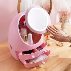 Make Up Organizer Met Make Up Spiegel En Led Verlichting | Usb Opladen Make-Up Tool Organizer Cosmetische Opbergdoos Draagbare Lade Led Spiegel Make-Up Tool Kits Opbergrek Maquillage | Make Up Spiegel Met Verlichting | Make Up Organizer Lades - Roze 13 Make Up Organizer Met Make Up Spiegel En Led Verlichting | Usb Opladen Make-Up Tool Organizer Cosmetische Opbergdoos Draagbare Lade Led Spiegel Make-Up Tool Kits Opbergrek Maquillage | Make Up Spiegel Met Verlichting | Make Up Organizer Lades - Roze -Cosmetica Winkel 1200x1200 2928