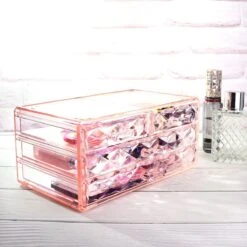 A&K 2in1 Make-up Organizer - 4 Lades Cosmetica Opbergdoos - Kaptafel - Roze 19 A&K 2in1 Make-up Organizer - 4 Lades Cosmetica Opbergdoos - Kaptafel - Roze -Cosmetica Winkel 1200x1200 2944