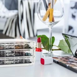 Relaxdays Make-up Organizer Acryl - 3 Lades Met Vakken Acrylbox - Cosmeticabox Opbergdoos - Doorzichtig -Cosmetica Winkel 1200x1200 2958