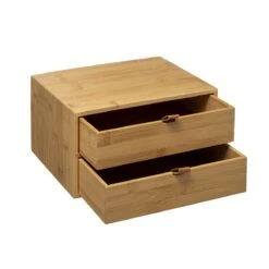 Five® Bamboe Bakjes Met 2 Lades - Hout - Duurzaam - 2 Lades (25 X 14,5 X 20) -Cosmetica Winkel 1200x1200 2968