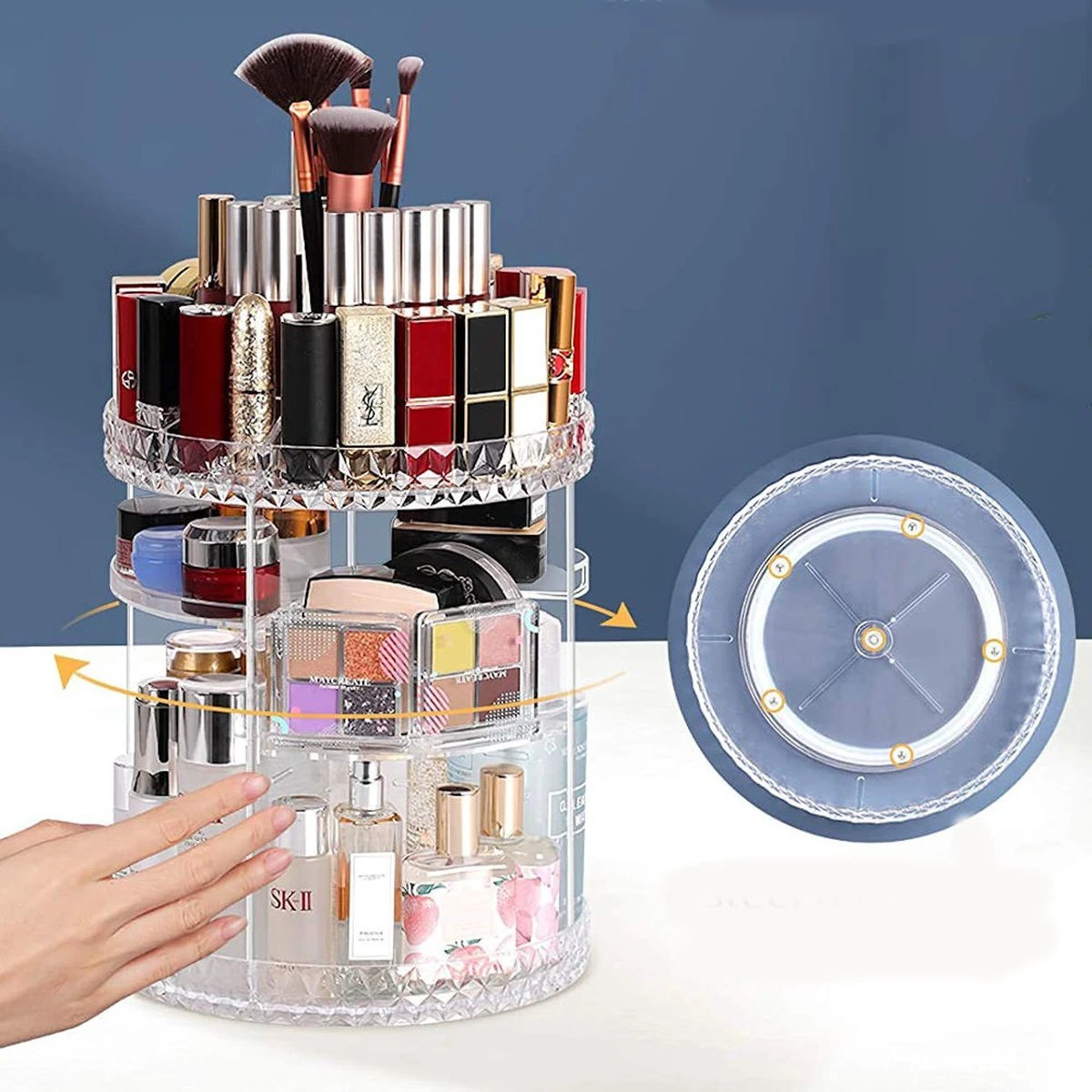 Merkloos Decopatent® Make Up Organizer - 360 Graden Draaibaar - Staande Makeup Organizer Transparant - Cosmetica - Lippenstift - Nagellak - Brushes - Kwasten - Oorbellen Etc 1 Merkloos Decopatent® Make Up Organizer - 360 Graden Draaibaar - Staande Makeup Organizer Transparant - Cosmetica - Lippenstift - Nagellak - Brushes - Kwasten - Oorbellen Etc