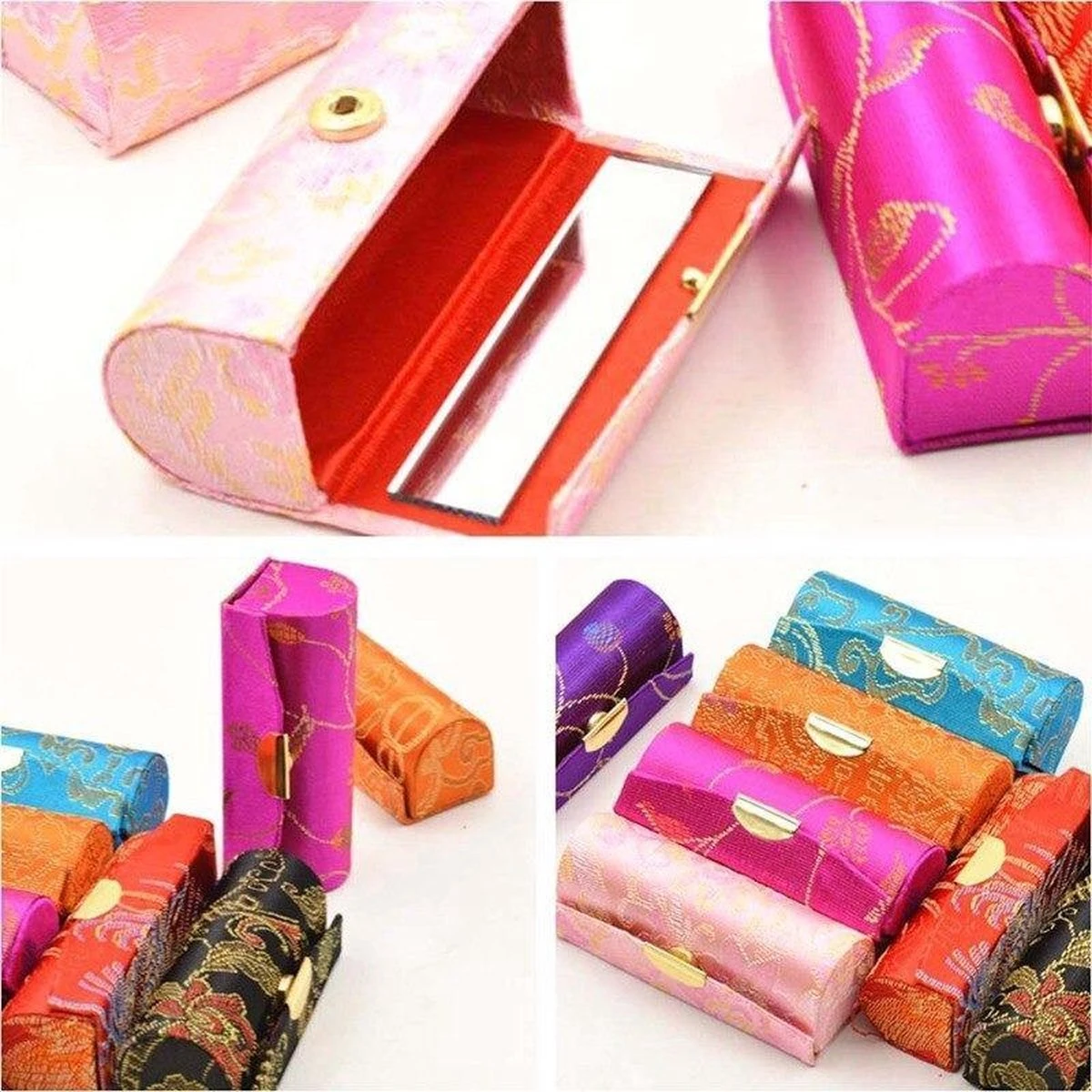 Merkloos Lippenstift Houder - Lippenstiftdoosje - Lipstick Houder - Met Spiegel - Random Kleur - Bonte Kleur 3 Merkloos Lippenstift Houder - Lippenstiftdoosje - Lipstick Houder - Met Spiegel - Random Kleur - Bonte Kleur - Afbeelding 3