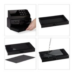 Relaxdays Make-up Organizer - Tweedelig - Cosmetica Opbergdoos + Lippenstift Houder - Zwart 26 Relaxdays Make-up Organizer - Tweedelig - Cosmetica Opbergdoos + Lippenstift Houder - Zwart -Cosmetica Winkel 1200x1200 3061