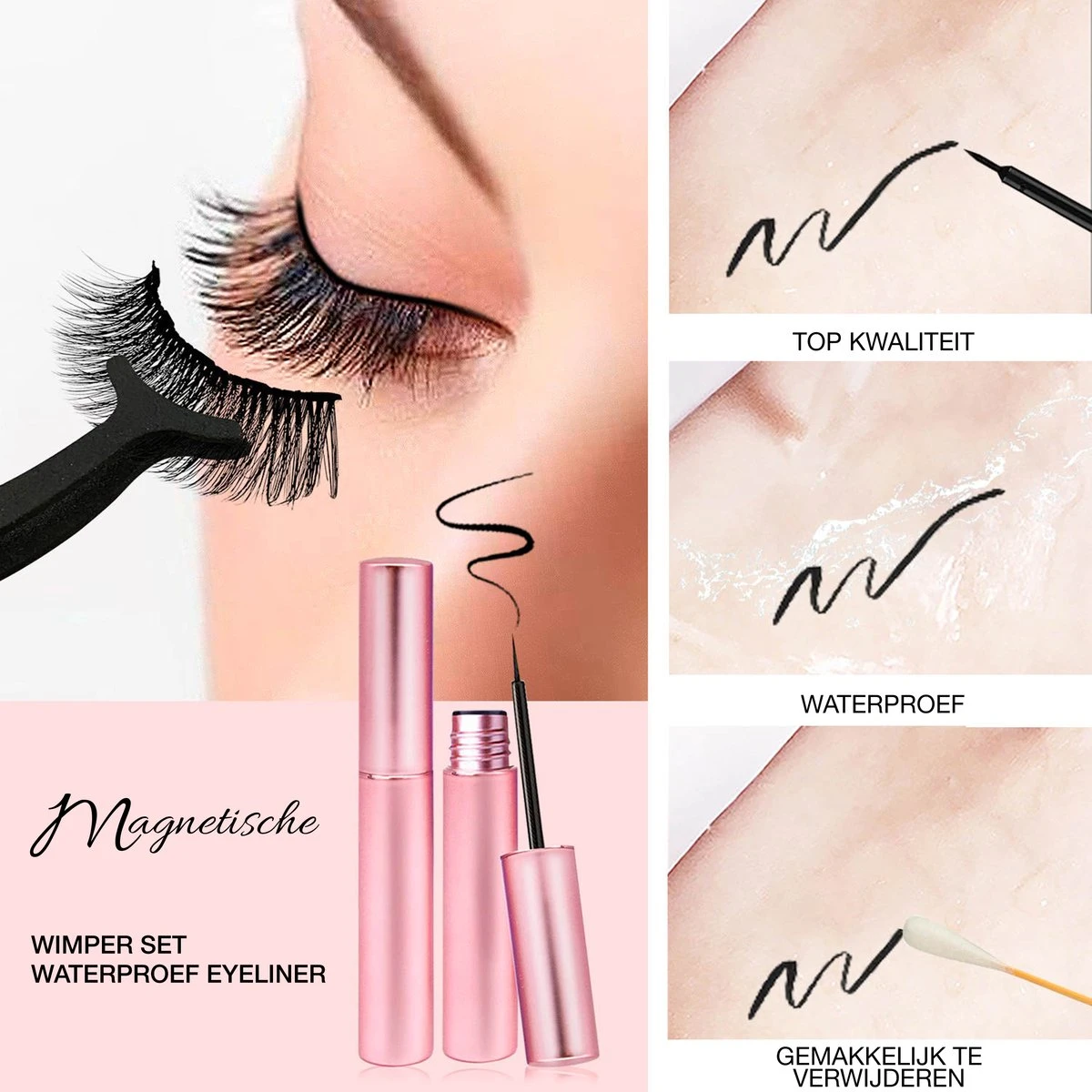 Merkloos Magnetische Wimpers - Katten Oog - Magnetische Nep Wimpers Met 2 Magnetic Eyeliners En Applicator - Valse Wimpers - Magnetic Lashes - Magnetische Wimpers Set 3 Merkloos Magnetische Wimpers - Katten Oog - Magnetische Nep Wimpers Met 2 Magnetic Eyeliners En Applicator - Valse Wimpers - Magnetic Lashes - Magnetische Wimpers Set - Afbeelding 3