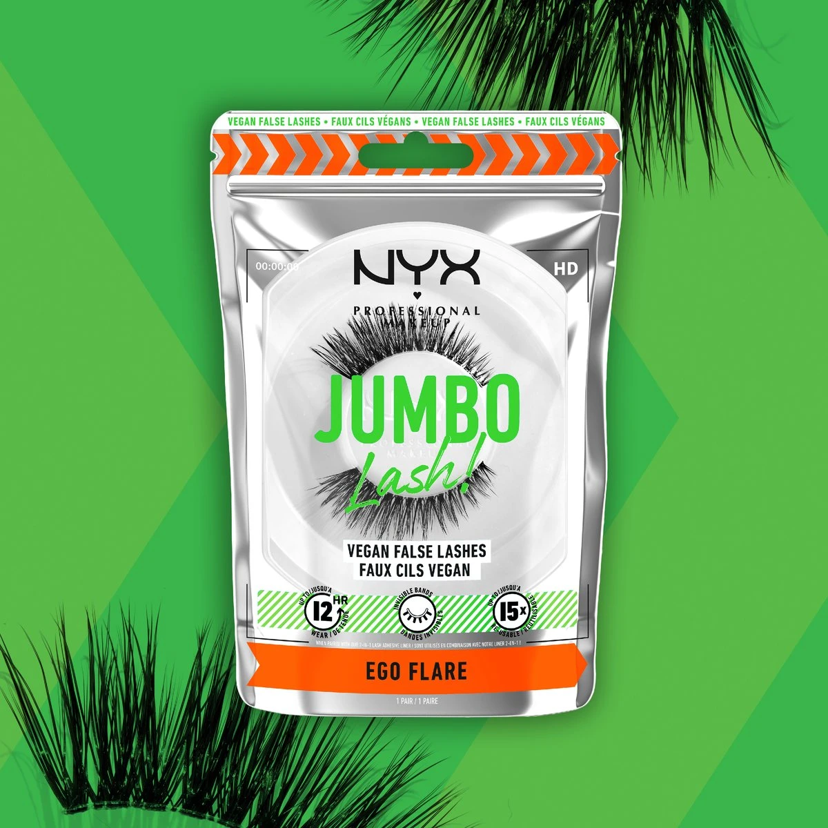 NYX Professional Makeup Jumbo Lash! Vegan False Lashes - LGLA05 Ego Flare 2 NYX Professional Makeup Jumbo Lash! Vegan False Lashes - LGLA05 Ego Flare - Afbeelding 2