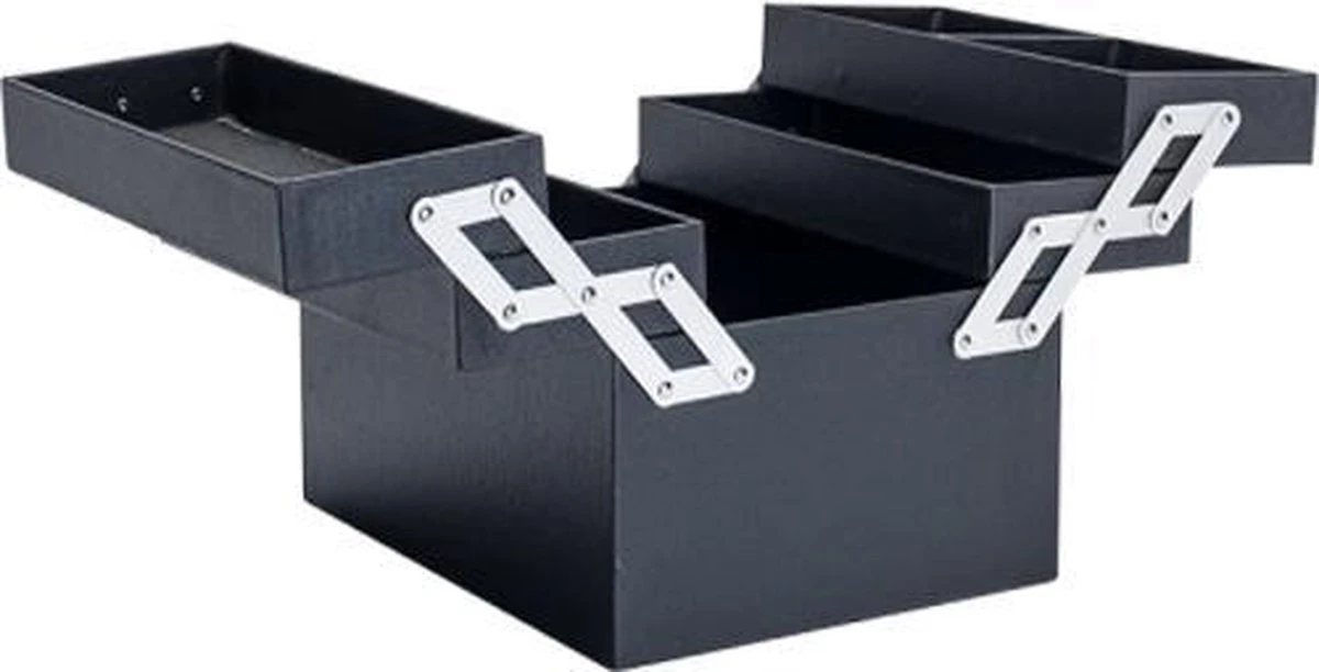 Praktische Handkoffer - Mat Zwart - Make-up, Nagel, Visagie Beautycase - Lichtgewicht - Met Draagriem 3 Praktische Handkoffer - Mat Zwart - Make-up, Nagel, Visagie Beautycase - Lichtgewicht - Met Draagriem - Afbeelding 3