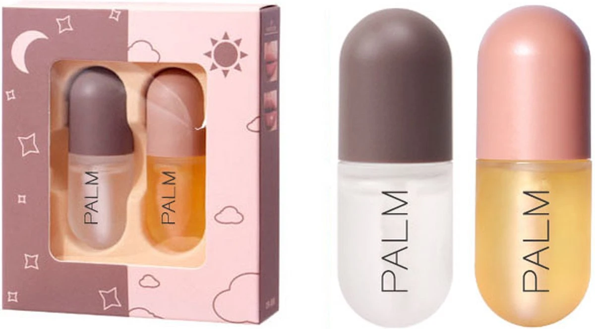Merkloos Palm Cosmetics Lip Plumper Dag En Nacht (2 Stuks) - Lip Filler - Lip Vergroter - Volle Lippen - Gember Extract & Vitamine E - (Gratis Levering) 2 Merkloos Palm Cosmetics Lip Plumper Dag En Nacht (2 Stuks) - Lip Filler - Lip Vergroter - Volle Lippen - Gember Extract & Vitamine E - (Gratis Levering) - Afbeelding 2