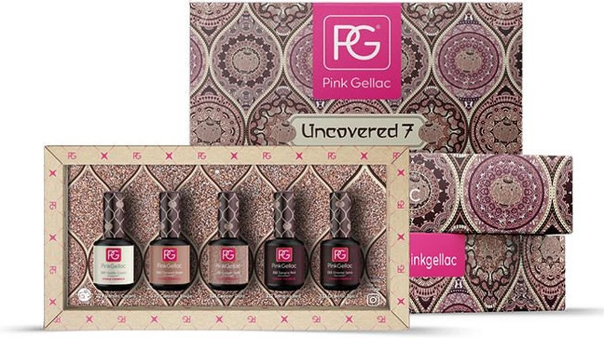 Pink Gellac - Color Box Uncovered7 - Gellak - Set Van 5 Sprankelende Kleuren 1 Pink Gellac - Color Box Uncovered7 - Gellak - Set Van 5 Sprankelende Kleuren