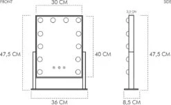 United Entertainment - Hollywood Spiegel Met 12 LEDs - 36x47,5 Cm - Zwart 14 United Entertainment - Hollywood Spiegel Met 12 LEDs - 36x47,5 Cm - Zwart -Cosmetica Winkel 1200x739 2