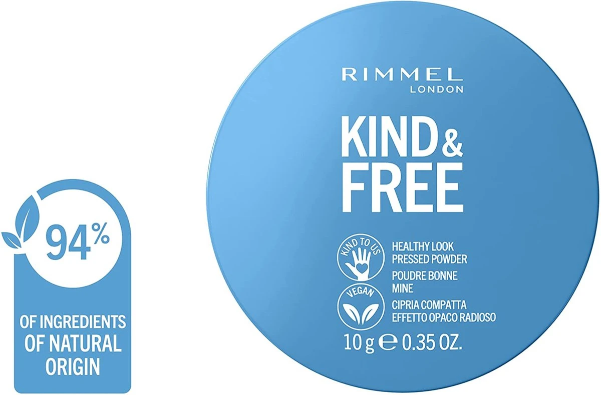 Rimmel London KIND & FREE Vegan Pressed Powder Gezichtspoeder 01 Translucent 6 Rimmel London KIND & FREE Vegan Pressed Powder Gezichtspoeder 01 Translucent - Afbeelding 6