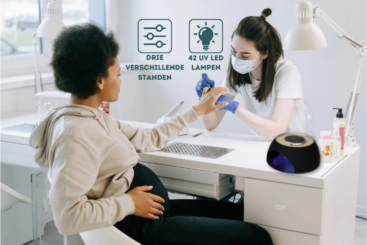 Stegger - LED/UV Nagellamp - Tafellamp Nagelstyliste - Nagellamp Voor Gel Nagellak - 120W - 42 Ingebouwde LED's 3 Stegger - LED/UV Nagellamp - Tafellamp Nagelstyliste - Nagellamp Voor Gel Nagellak - 120W - 42 Ingebouwde LED's - Afbeelding 3